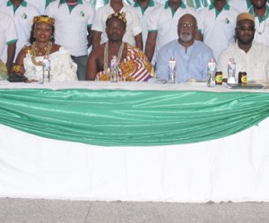 Participants at an environmental gathering